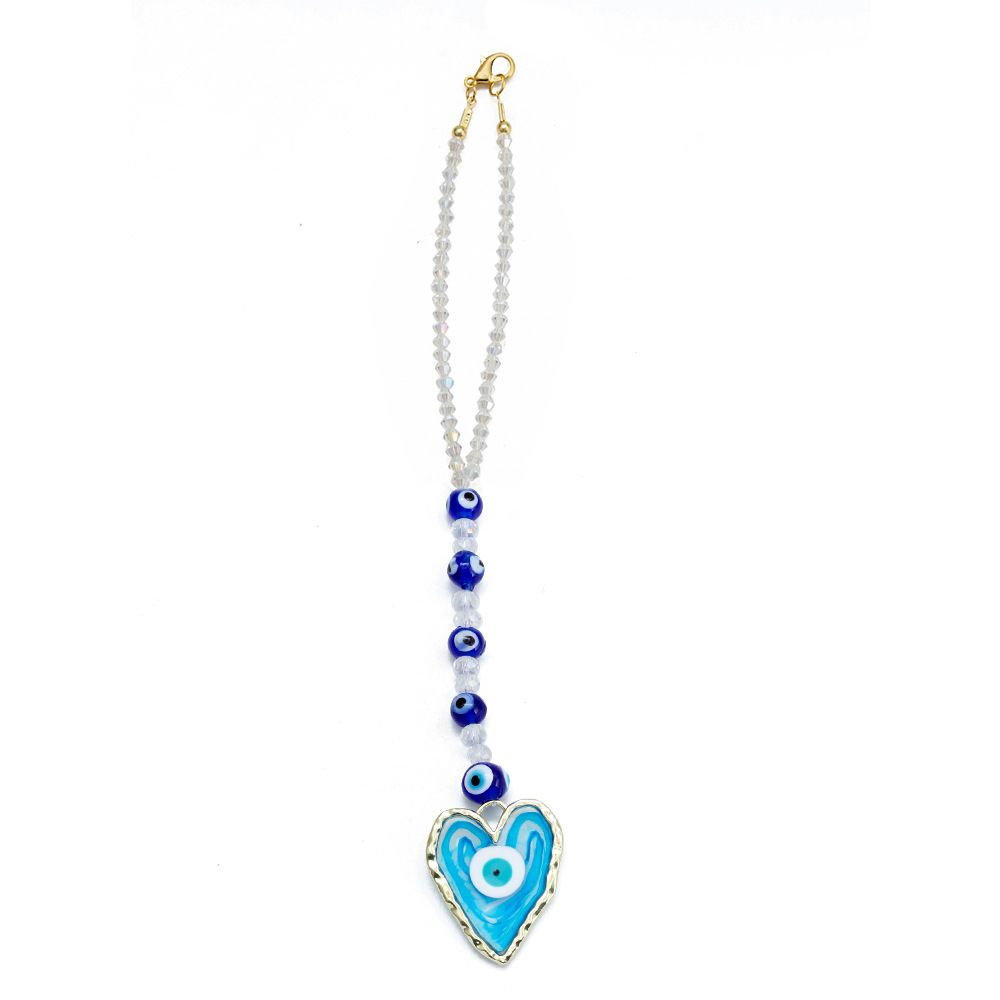 1 Piece Quantity Metal Material Heart Shape, Eye Pattern Simple Style Heart Shape Eye Metal Enamel Mobile Phone Chain