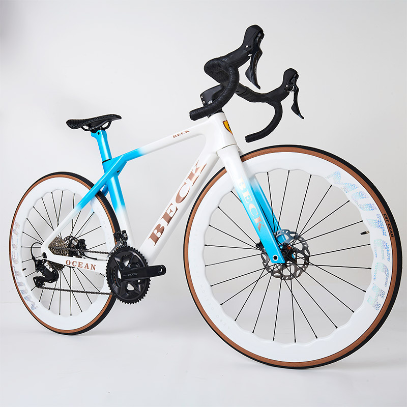 Beck Full Carbon Fiber Road Bike 24-Speed Hydraulic Disc Brake Thru-Axle Carbon Bend Handlebar Bicycle Internal Cable Routing 8.3kg Beck Full Carbon Fiber Road Bike 24-Speed Hydraulic Disc Brake Thru-Axle Carbon Bend Handlebar Bicycle Internal Cable Routing 8.3kg