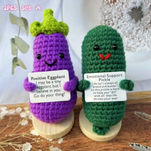 Вязаные игрушки — картофель огурец баклажан