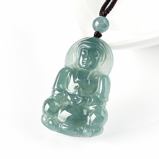 genuine goods natural A goods jade blue water small Guanyin Bodhisattva pendant ice jade pendant men's and women's jade wholesale