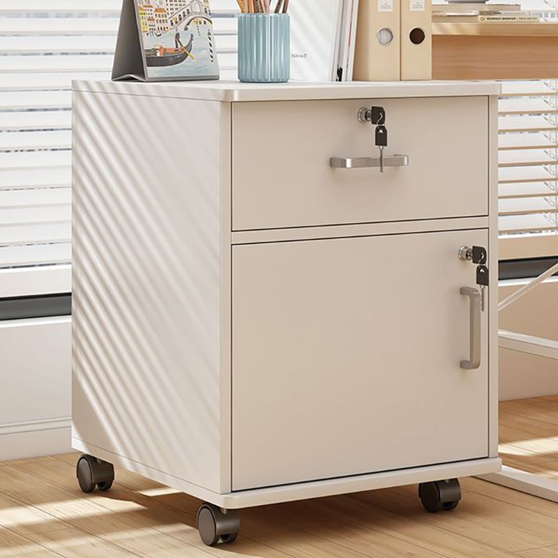 ファイルキャビネット オフィス木製ロック付き小型キャビネット モバイル収納キャビネット 引き出しキャビネット 車輪付き テーブル下収納キャビネット ローキャビネット|undefined