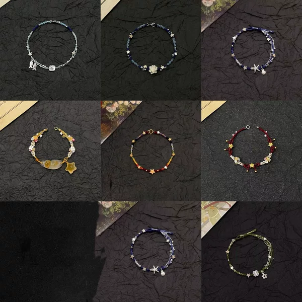 New Chinese Style Star Beaded Braided Bracelet Design Niche Retro National Style Versatile Exquisite Elegant Women's Bracelet