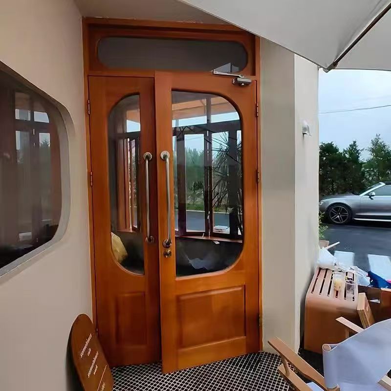 美式老榆木门窗民宿咖啡厅实木门窗店铺平开入户门复古商用拱形门