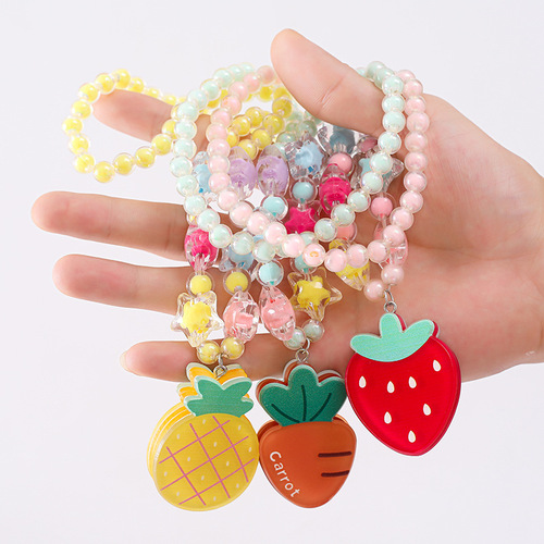 Children's Glowing Necklace Set Cartoon Little Princess Jewelry Bracelet Baby Accessories Kindergarten Creative Small Gift