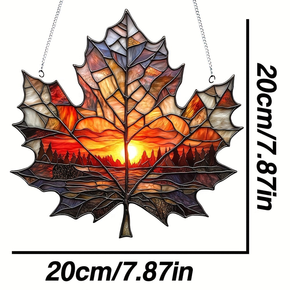 Ventas transfronterizas de acrílico plano 2D decoración interior captura de luz de puesta de sol de arce decoración interior de la sala de estar de Navidad