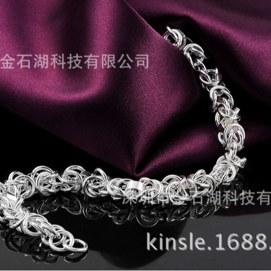 金石湖 Fashionable copper silver bracelet, wholesale, European style