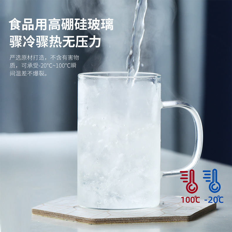 透明なグラスには、高温の接客カップを持っています。家庭用の高ホウ素シリコンガラスはコップを飲みます。|undefined