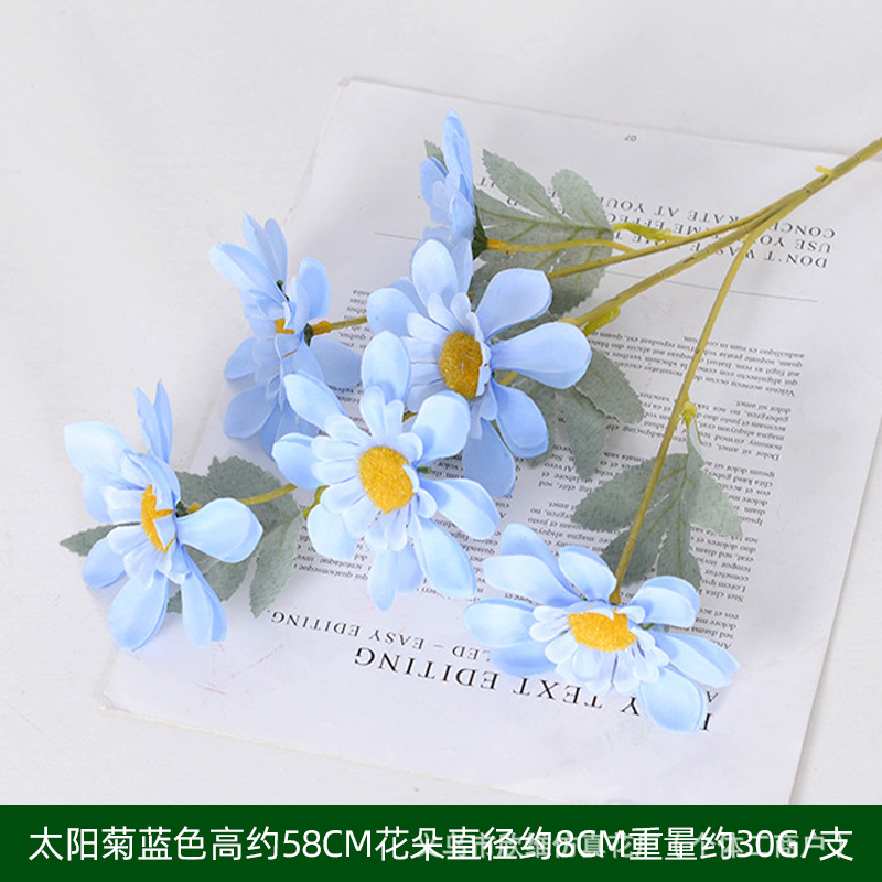 Azul flores simuladas flores falsas flores flores de seda artificial flores de plástico decoración decorativa decoración de boda sala de estar