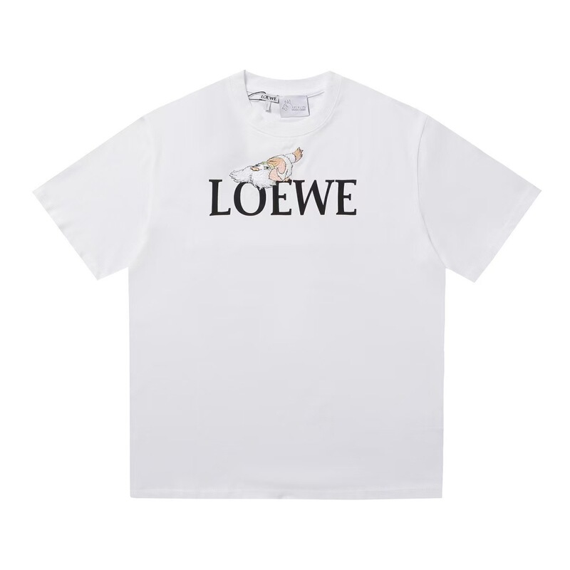 High-End Loewe Short-Sleeve T-Shirt, High-Weight Pure Cotton Double Yarn, Loose Fit, Crew Neck Top, Unisex High-End Loewe Short-Sleeve T-Shirt, High-Weight Pure Cotton Double Yarn, Loose Fit, Crew Neck Top, Unisex