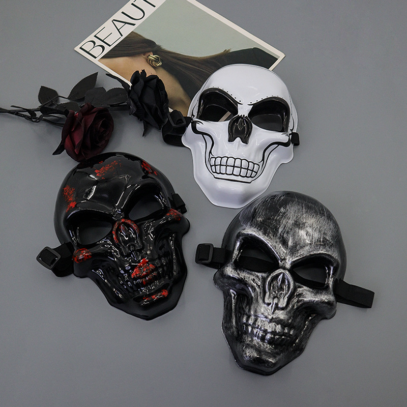 Ventas transfronterizas máscaras de esqueleto fantasma blanco máscaras de Halloween nuevas máscaras de terror máscaras de diablo máscaras de papel máscaras accesorios