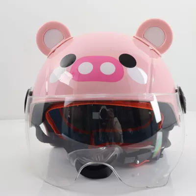 Motorcycle Safety Supplies | Children's Helmet New GB Class - pink-piggy-transparent-short-mirror