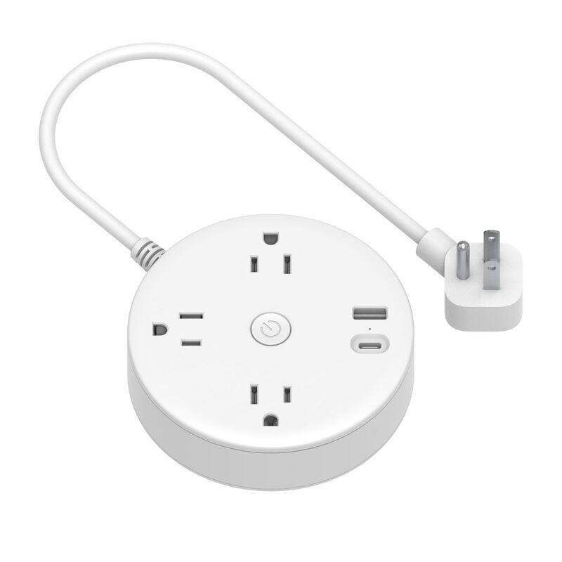 Us Power Strip with 3 Ac Outlets, 1 Usb, 1 Type-C Port, 1.2m Cables, Multi-Function