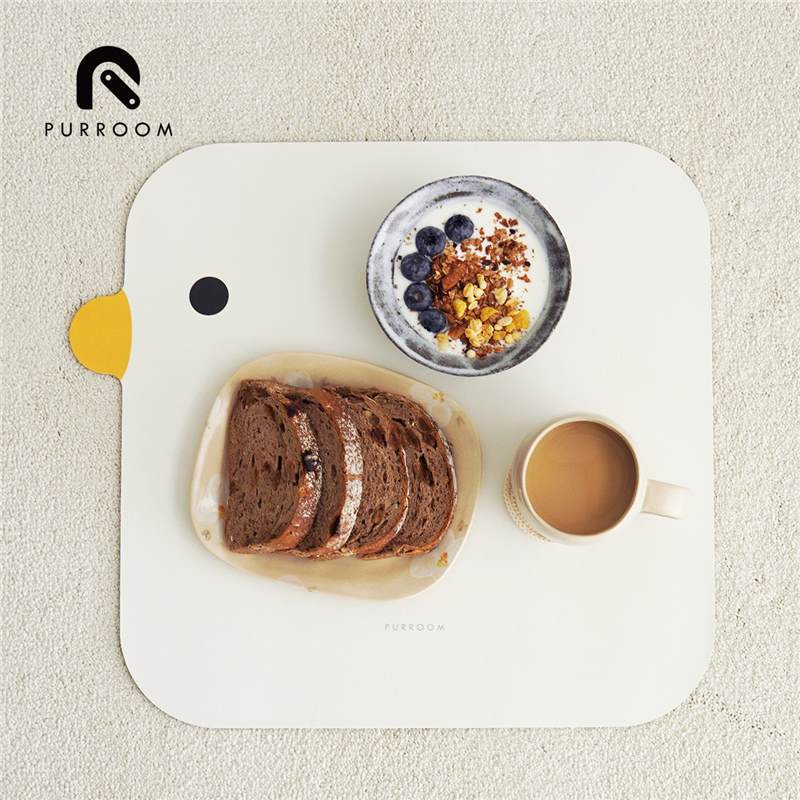 Purroom Original Chicken Placemat Coaster Waterproof, Oil-Proof and Anti-Slip Pu Leather Bowl Mat Kidsren's Dining Table Mat Mouse Pad