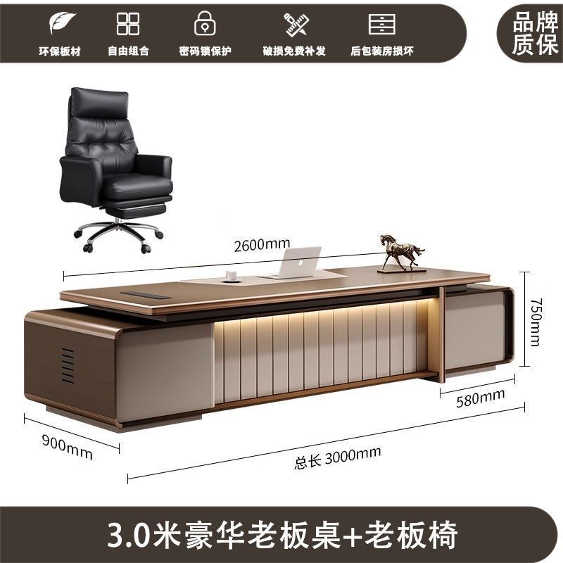 Escritorio de oficina, escritorio de jefe, escritorio pintado, oficina de gerente moderna y sencilla de alta gama, escritorio de presidente, oficina moderna