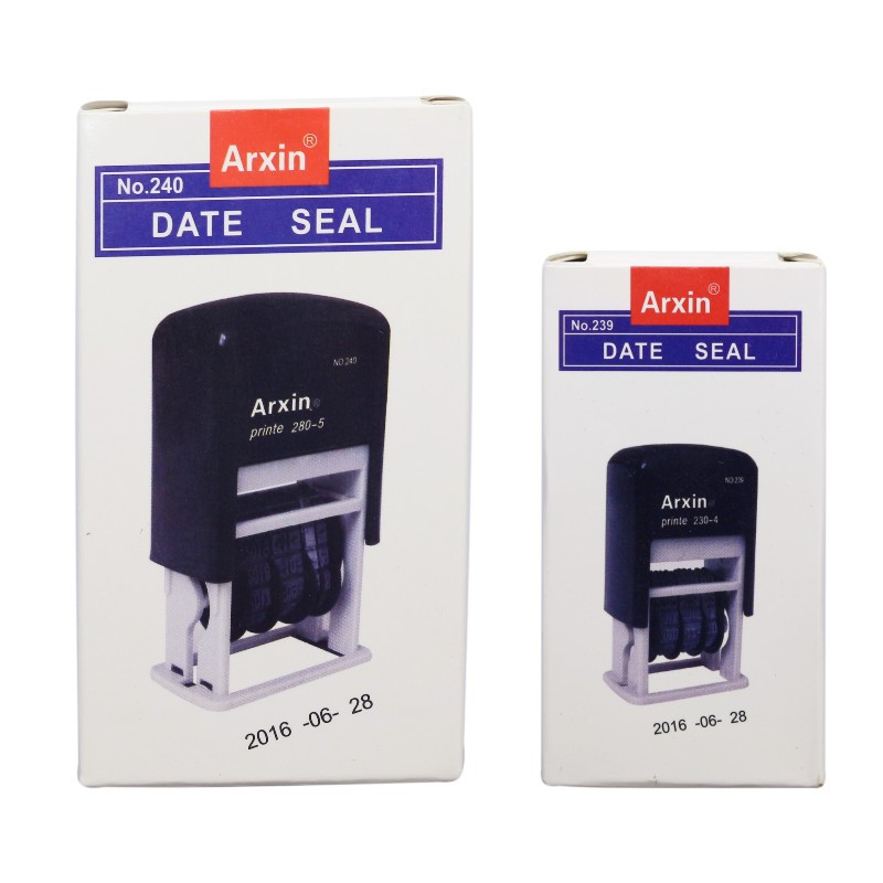 AsiaInfo 239 ~ 240 sello automático de tinta sello fecha sello digital ajustable rueda financiera Flip cubo con mesa de impresión