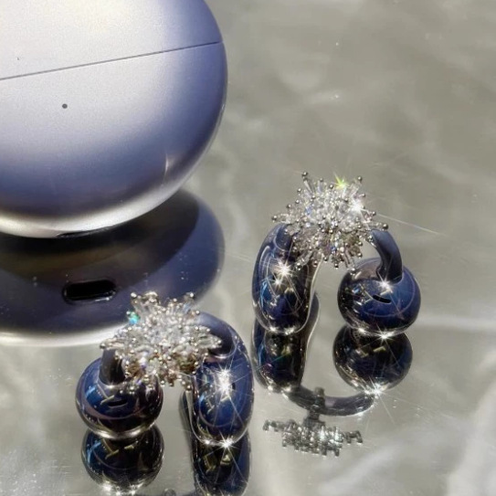 スノーフレークイヤリングアクセサリーニッチ宮殿スタイルライト高級ハイエンドアクセサリー中古ヴィンテージジュエリーイヤリング卸売|undefined