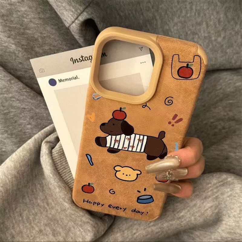 Nuevo cachorro para iPhone 16 funda para teléfono móvil Apple 15promax/14 anti-caída 13pro12 piel de cordero 11