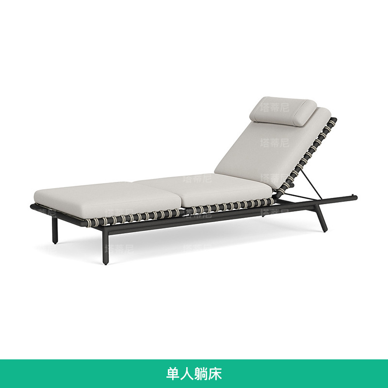 Ocio al aire libre sofá patio aleación de aluminio ratán sofá al aire libre balcón cuerda Mesa té combinación sol muebles de habitación image 9