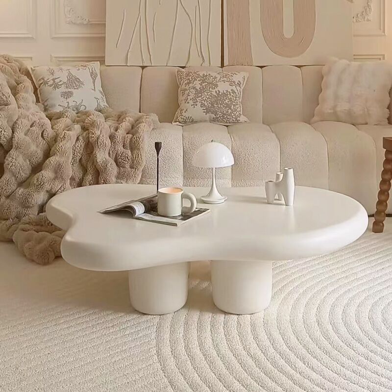 Jmo Cloud Coffee Table Small Apartment Living Room Home Simple Cream Style Modern Special-Shaped Low Table Wabi-Sabi Style Small Table