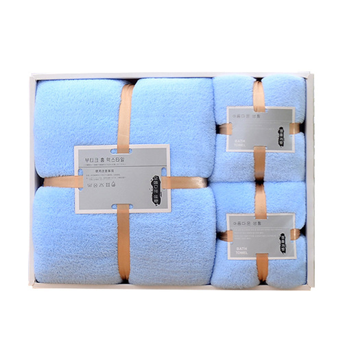 Coral Velvet Towel Set Gift Box (3-Piece) Bridal Shower Favors Company Gift Bulk Purchase Towel Wholesale