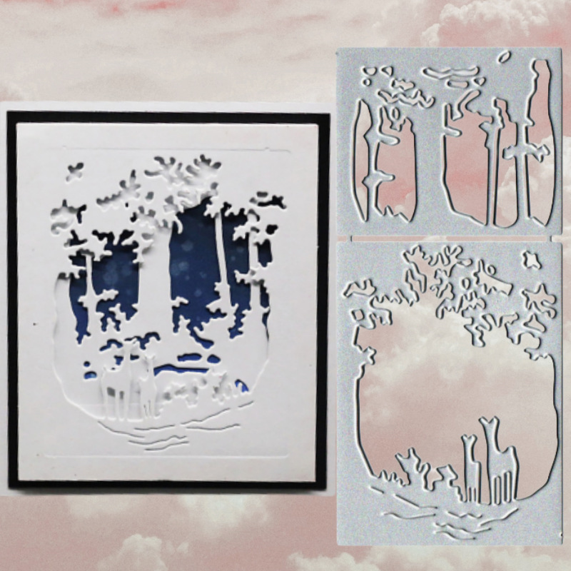 圣诞麋鹿碳钢刀模diy压花装饰切割刀模手工压花模板cutting die