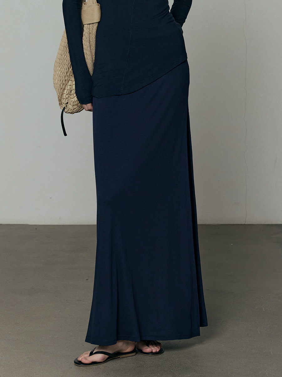 広州十三行婦人服UMA白ストール2025夏の新作スカート女性のテンセルハイウエストロングスカート