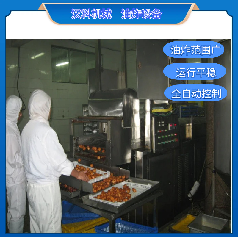 面条鱼油炸生产线 鱼罐头加工设备 鸡柳摊平油炸线