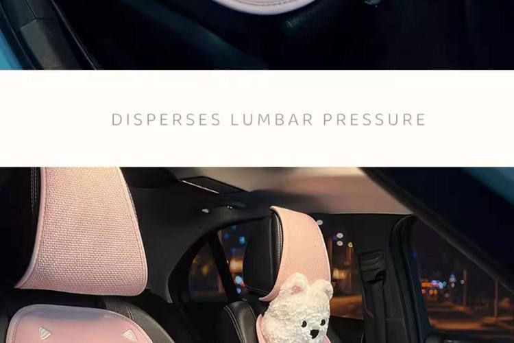 Interior 2026 Asian linen car seat cushion, suitable for all seasons, breathable, high-quality car seat pad, new cartoon cute design