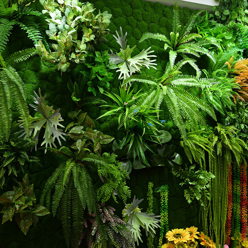 Simulation plant wall decoration artificial flower wall hanging living room background greening indoor decoration plastic artificial lawn fake green plant wall
