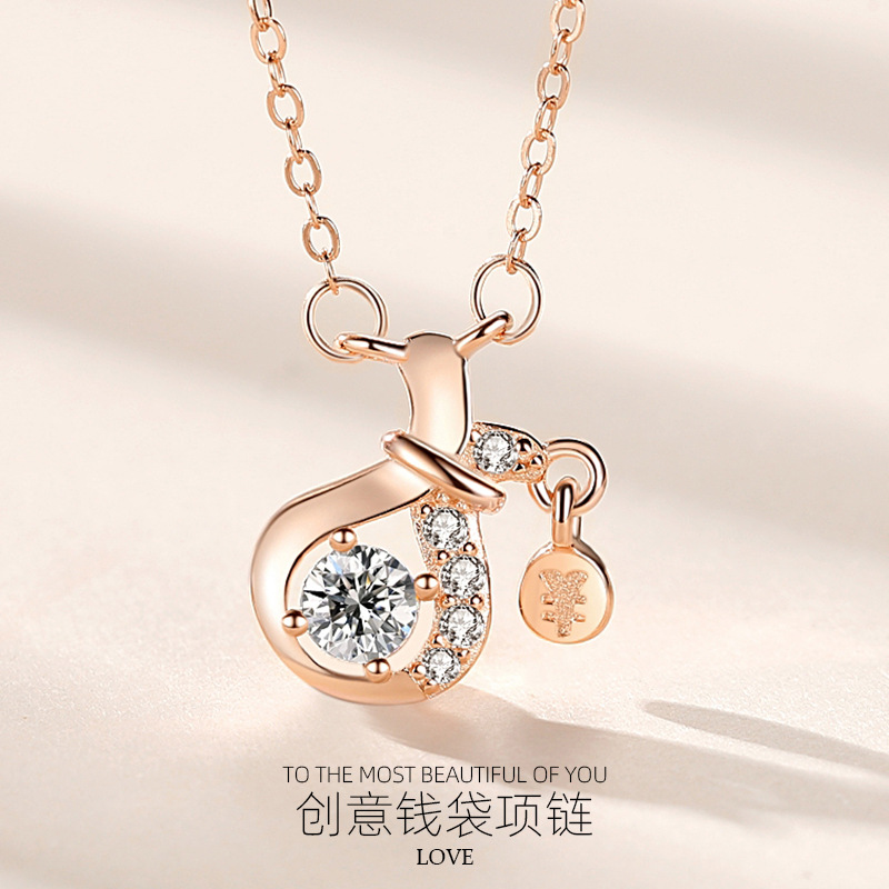 S925 plata esterlina collar de las mujeres retro ins estilo creativo sentido diseño Jinbao clavícula cadena al por mayor