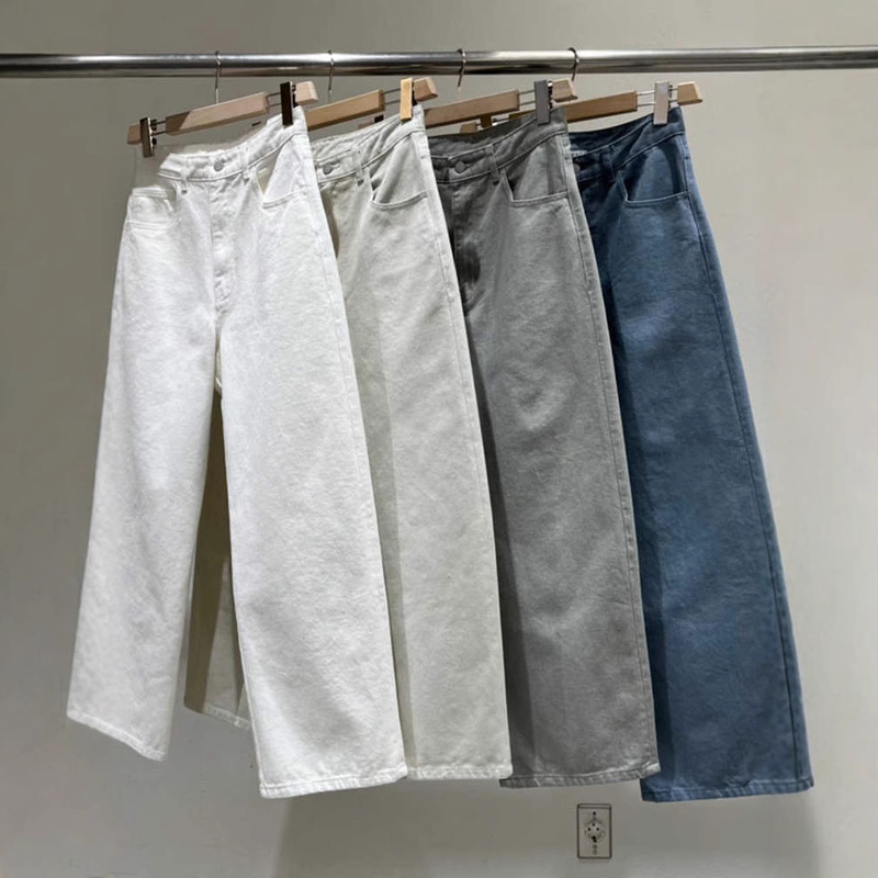 Now H Korea Dongdaemun 2025 Spring New Statement Wide Leg Straight-Leg Small Casual Jeans