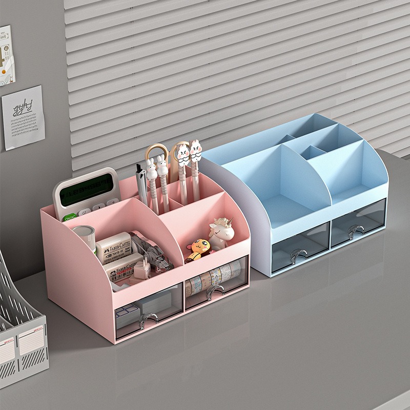 Gabinete de almacenamiento de cajón pequeño transparente Escritorio de estudiante papelería artículos diversos organizar almacenamiento caja de almacenamiento de escritorio de oficina