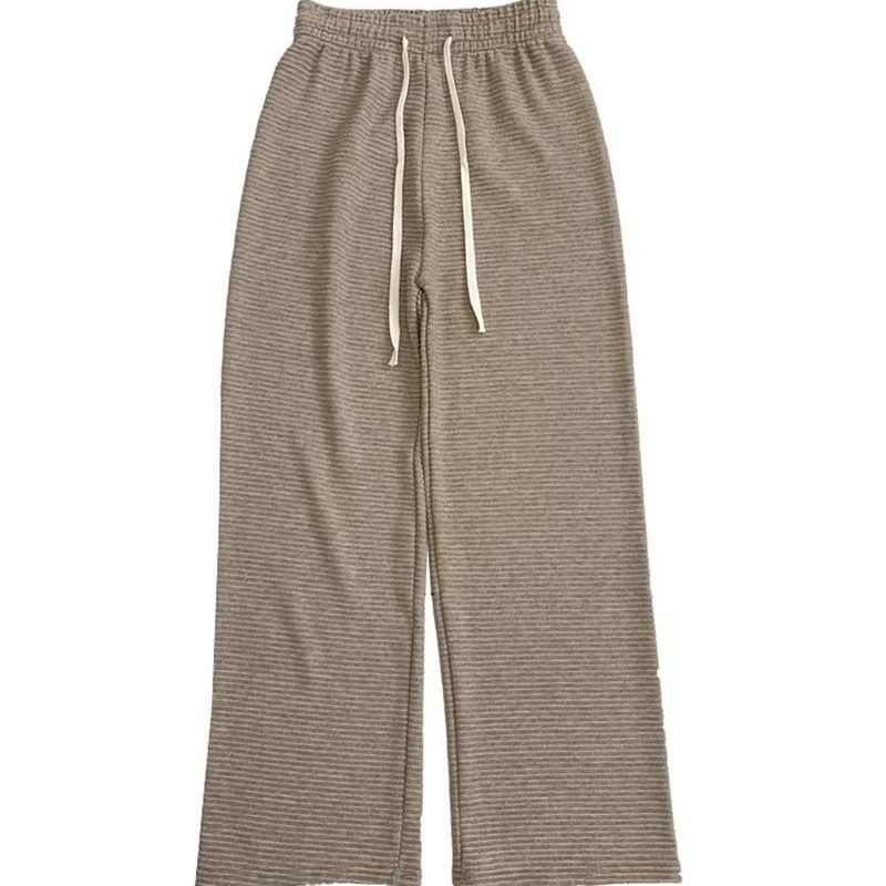 Estilo perezoso textura drapeado pantalones de pierna ancha mujer Otoño e Invierno trapear cintura alta adelgazamiento drapeado casual Pantalones rectos image 6