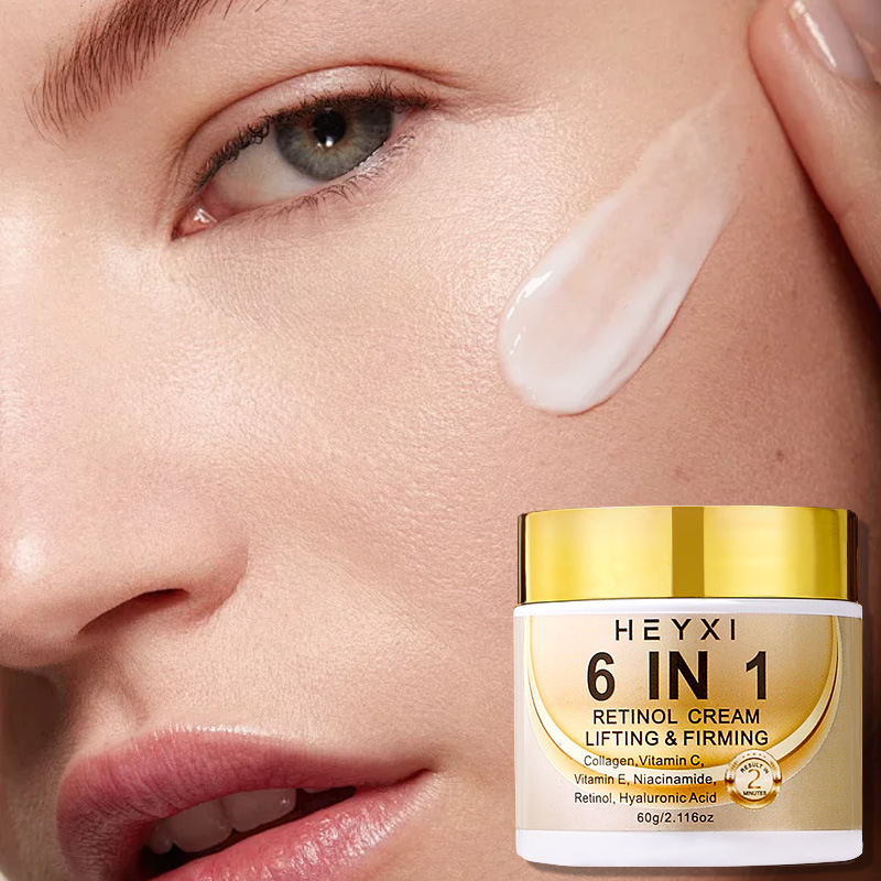 [Exclusivo a través de la frontera] 6 en 1 crema facial estirante e hidratante firme, suave y uniforme color de la piel retinol ácido hialurónico image 2