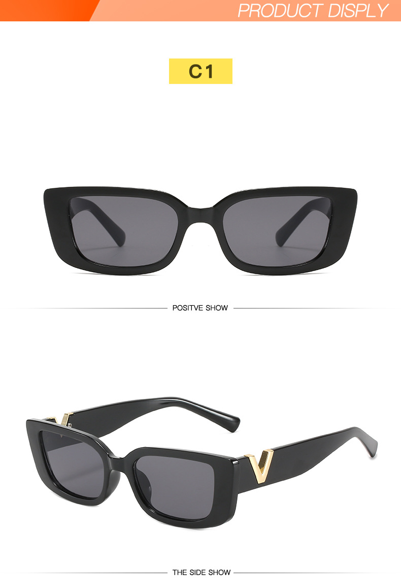 Nouvelles lunettes de soleil, lunettes de soleil hip-hop et rebondissantes, lunettes de soleil à petite monture carrée rétro à la mode pour femmes, lunettes à la mode européennes et américaines_voghion.com
