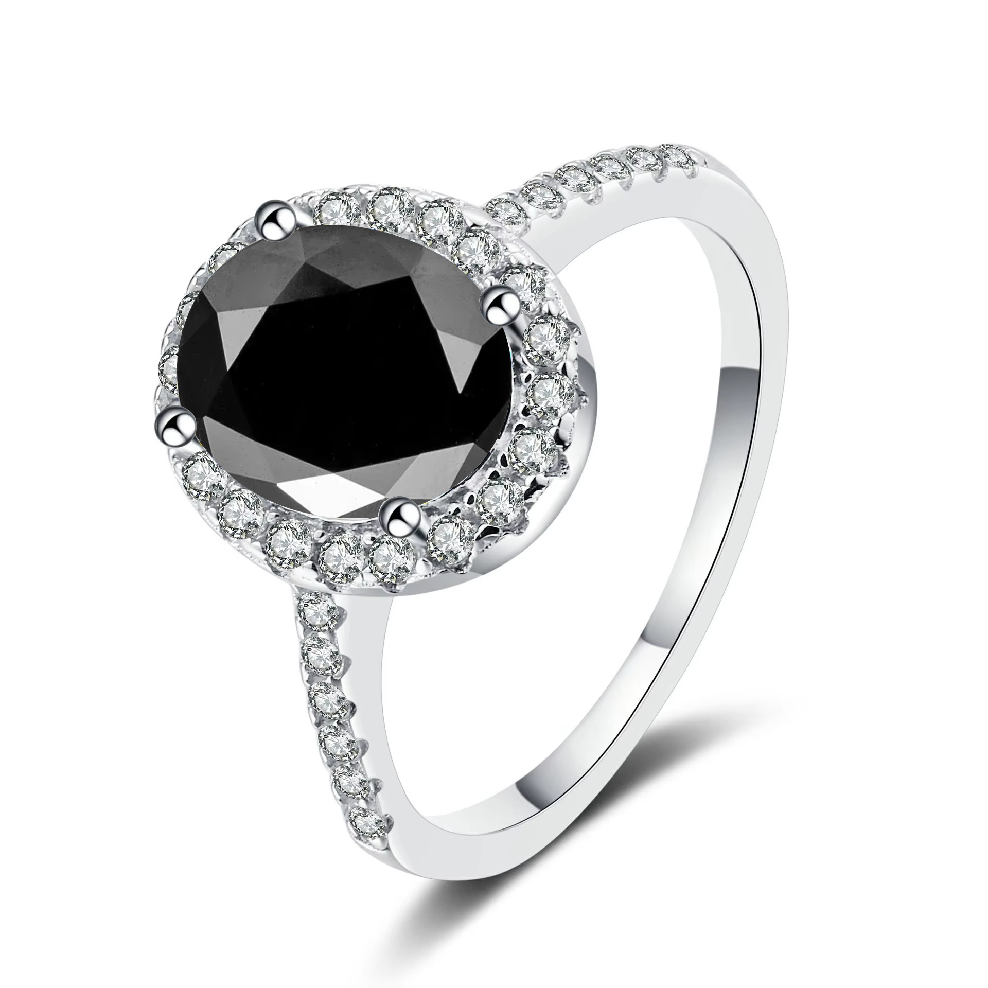 Nuevo 925 joyería de plata para mujeres Wei incrustado 1 quilate de plata esterlina D anillo de piedra de moissanita anillo de boda