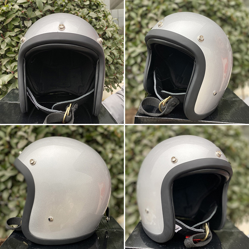 Cross-Border Exclusive 500Tx Helmet Half Helmet Retro Helmet Fiberglass Motorcycle Helmet 3/4 Helmet Dropshipping