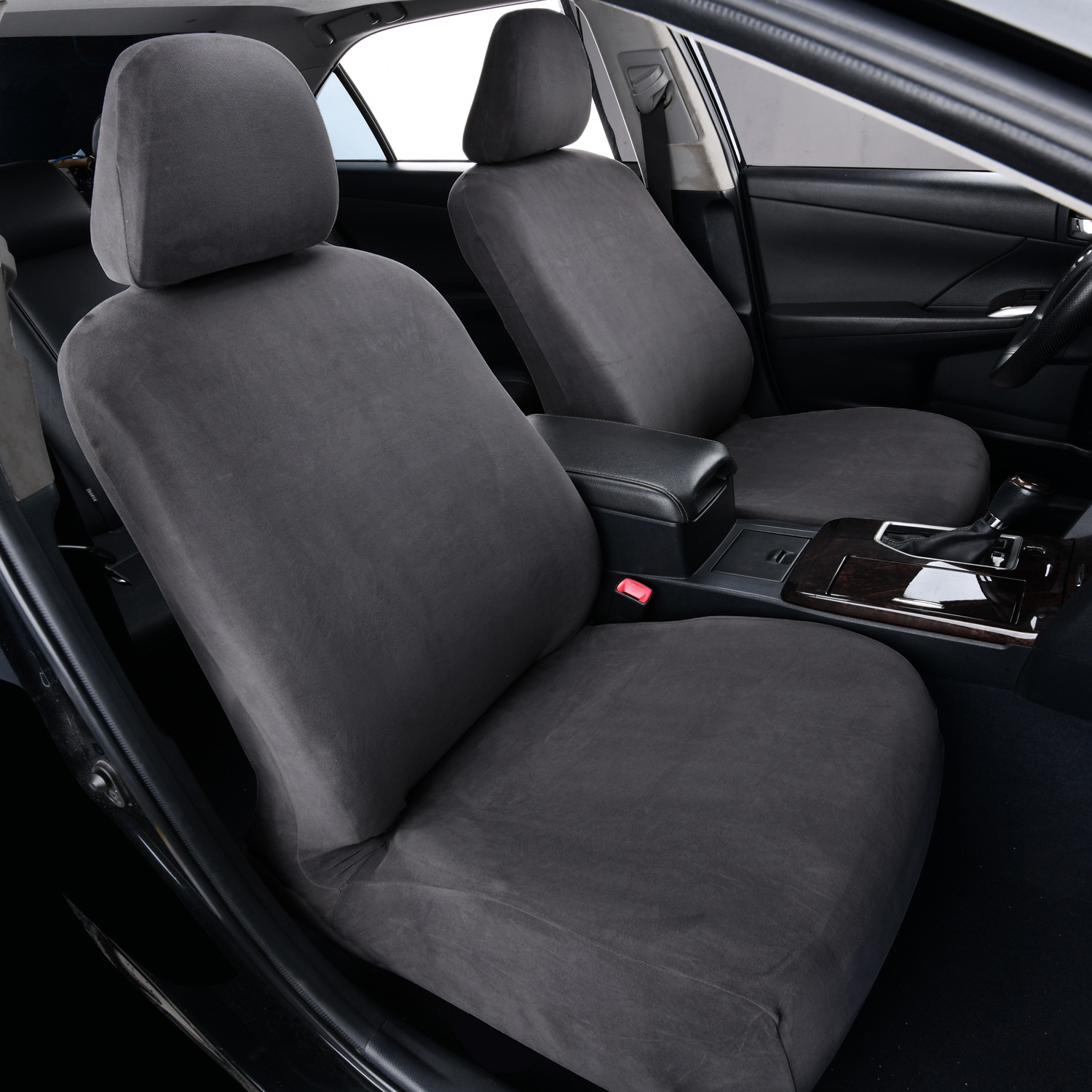 Universal front seat covers for driver and passenger seats, high-elastic fabric dustproof seat cushion covers, headrest and seat separate covers
