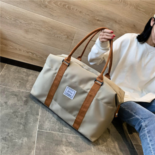 Short distance color contrast men's and women's business travel bag dry and wet separation yoga training bag sports bag letter swimming fitness bag