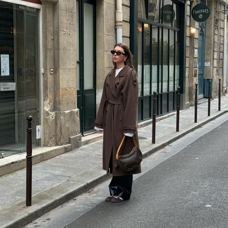 Double-Button Lapel Woolen Long Coat with a Stylish Look, European and American Cross-Border 2026 Autumn New Casual Style Jacket Double-Button Lapel Woolen Long Coat with a Stylish Look, European and American Cross-Border 2026 Autumn New Casual Style Jacket