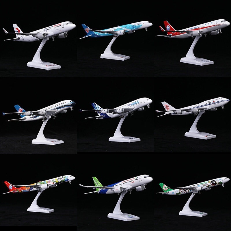 28-30CM simulated airplane model with wheels and lights, Airbus A380, Boeing 787, China Southern Airlines, China Eastern Airlines passenger aircraft decoration