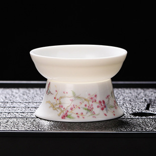 Jade Porcelain Tea Strainer Integrated Tea Filter Tea-Water Separation Tea Brewing Tool Tea Set Accessory Filter Mesh Tea Brewing Tool