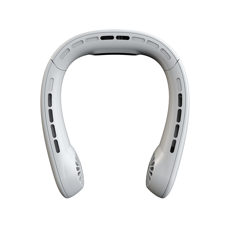 Nuevo producto transfronterizo semiconductor de refrigeración dual ventilador de cuello halter mini ventilador perezoso carga USB ventilador eléctrico al aire libre