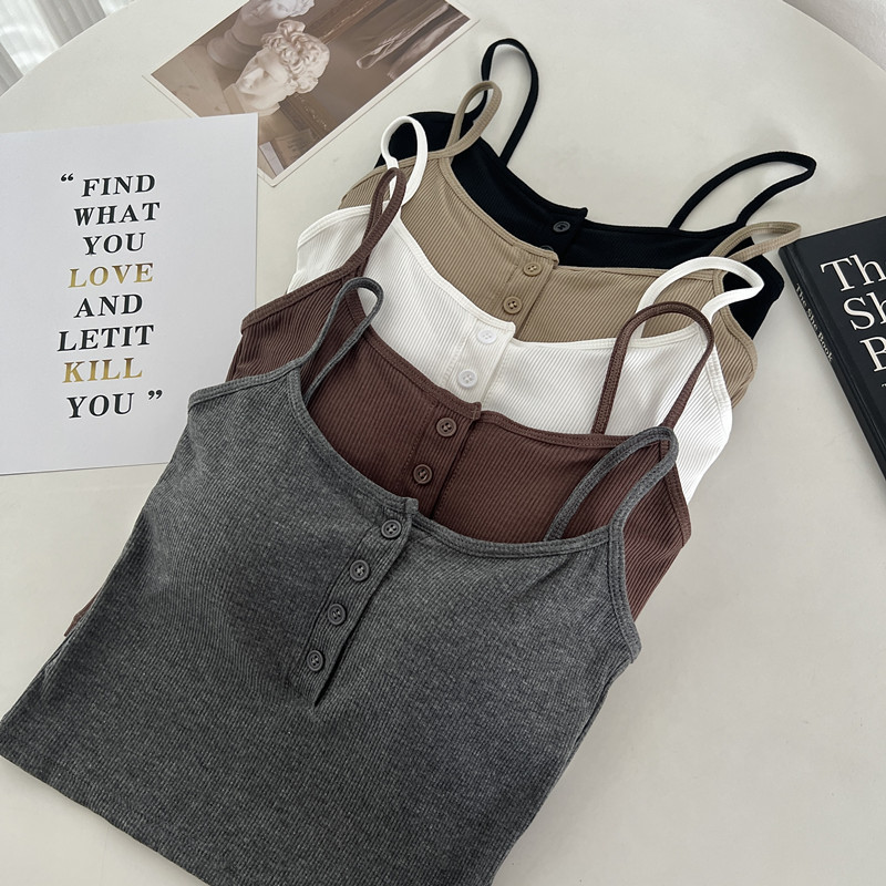 Camisole with Chest Pad Women's Fixed Cup Bra One-piece Beautiful Back Strapless Inner Wearing Outer Wearing Para-breasts Short Top