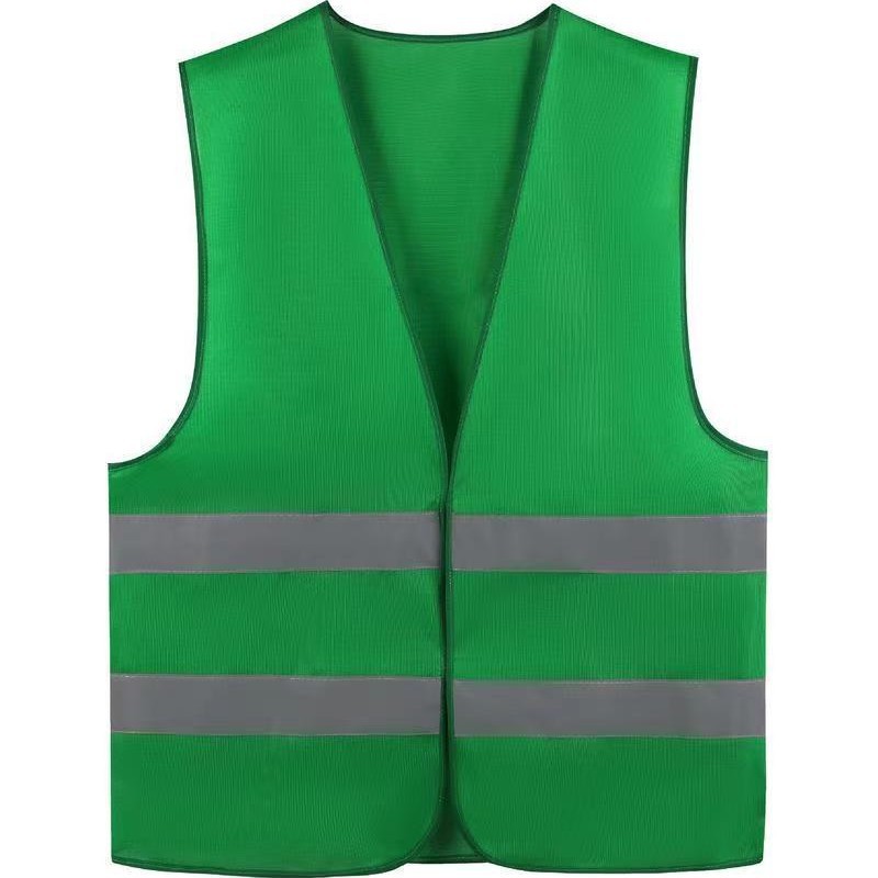 Logotipo de equipo de voluntarios, chaleco de carretera reflectante, chaleco de una sola capa, chaleco de limpieza, ligero y transpirable
