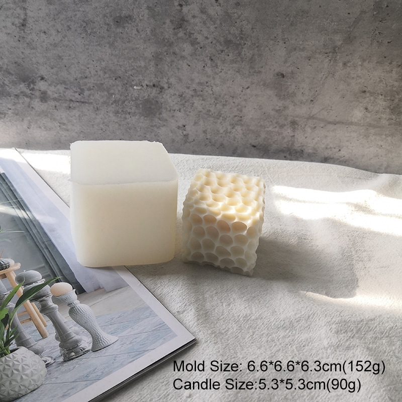 Transfronteriza geométrica BOLA MÁGICA vela molde de silicona diamante superficie bola polígono cubo aromaterapia vela molde al por mayor