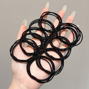 Simple cuerda de cabeza negra mujer sensación de alto nivel no estrangular cabello de alta elasticidad duradero atado cabello banda de goma cabello cubierta de cuero para niñas