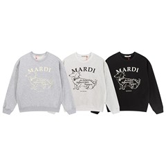 2025现货代发韩国潮牌Mardi卫衣女狗狗雏菊印花上衣金高银同款