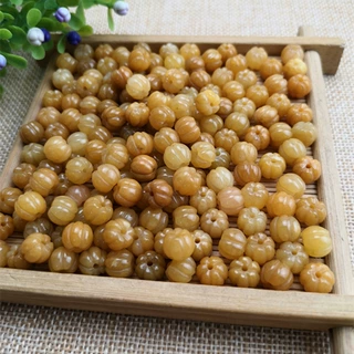 黄龙玉南瓜散珠配饰配件黄玉南瓜8*10mm新疆金丝玉diy手链项链