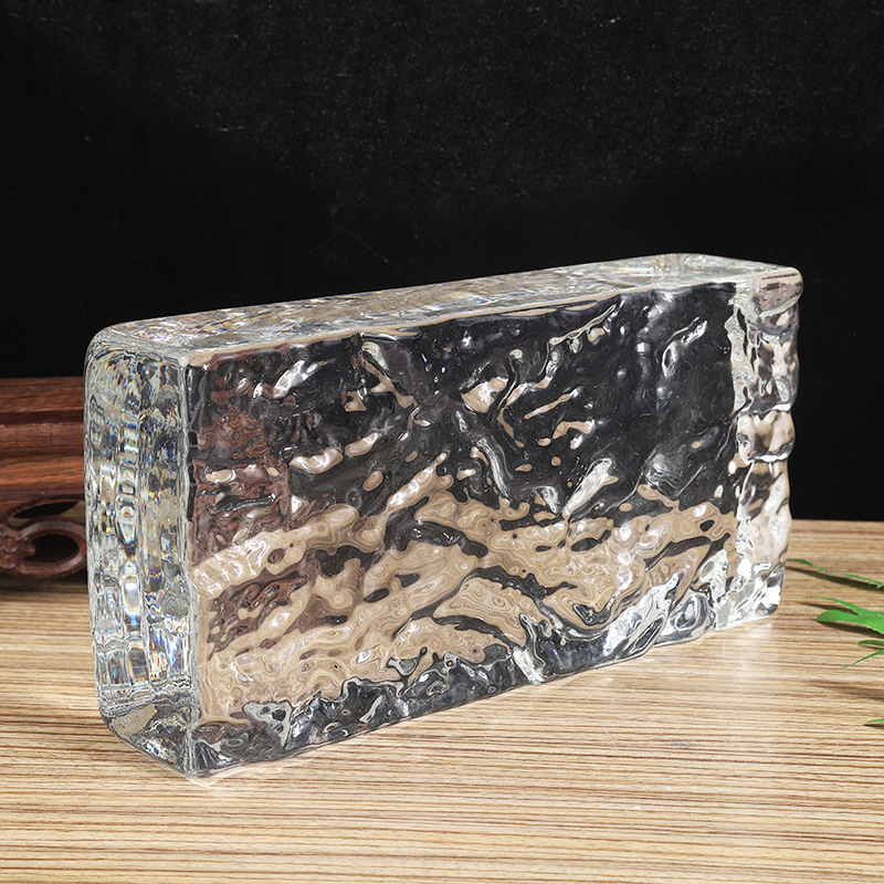 Transparente de doble cara ladrillo de cristal ladrillo de burbuja cuadrada puerta de entrada pared de mampostería ladrillo de cristal sólido ladrillo de cristal ladrillo de vidrio